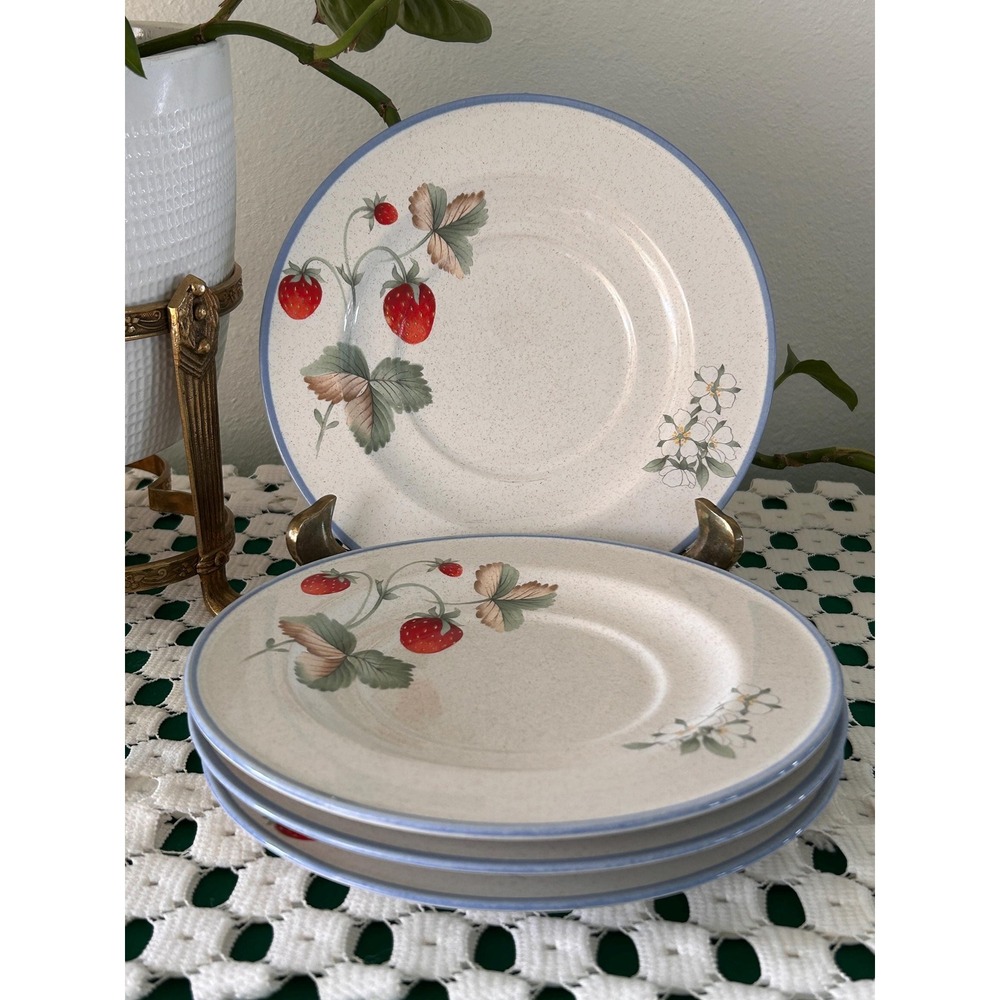 Vintage Savoir Vivre "Luscious" Strawberry Dessert Plates Set‎ of 4